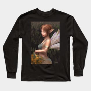 Cute fairy with flowers Long Sleeve T-Shirt